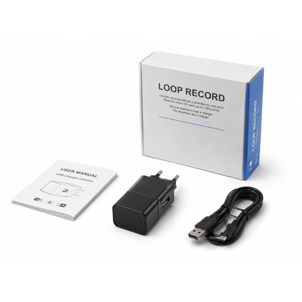OEM QZTS6 Versteckte Spionagekamera im Ladegerät für Smartphone (USB). Mit WLAN. 1080p Full HD