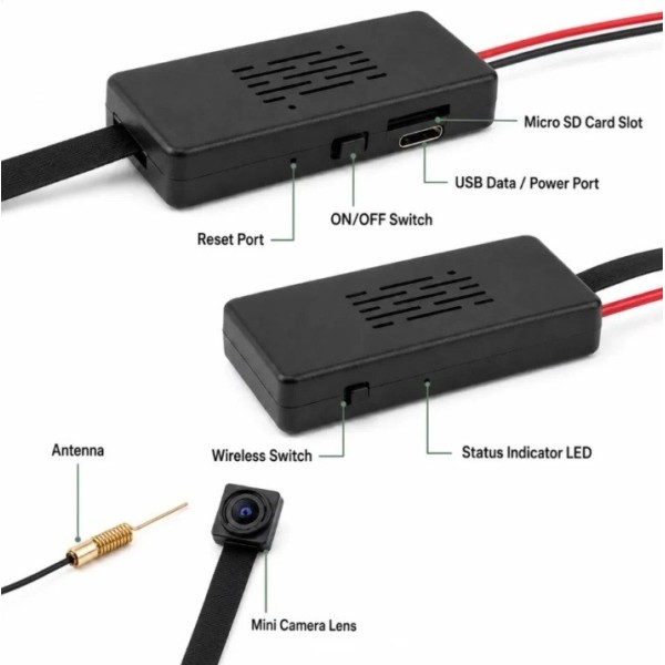 OEM QZTC10 Kit de câmara oculta espiã DIY. Wi‑Fi. Tuya. 1080p Full HD