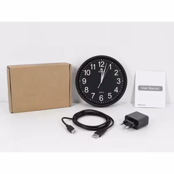 OEM QZTWIFICLOCK-B Cámara oculta espía en reloj de pared color negro. WIFI. 1080p Full HD.