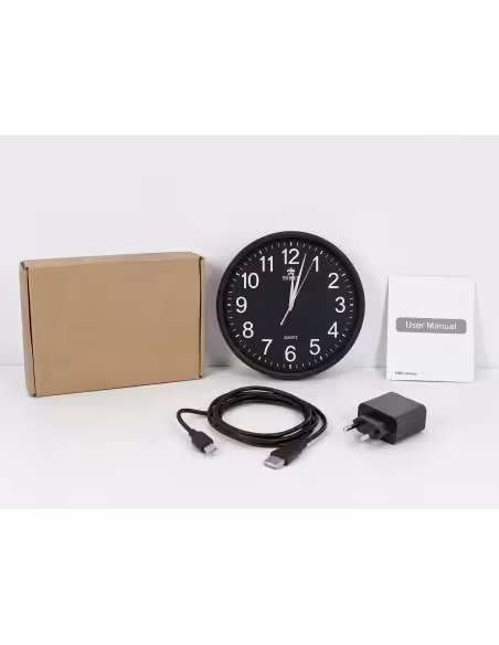 OEM QZTWIFICLOCK-B Cámara oculta espía en reloj de pared color negro. WIFI. 1080p Full HD.