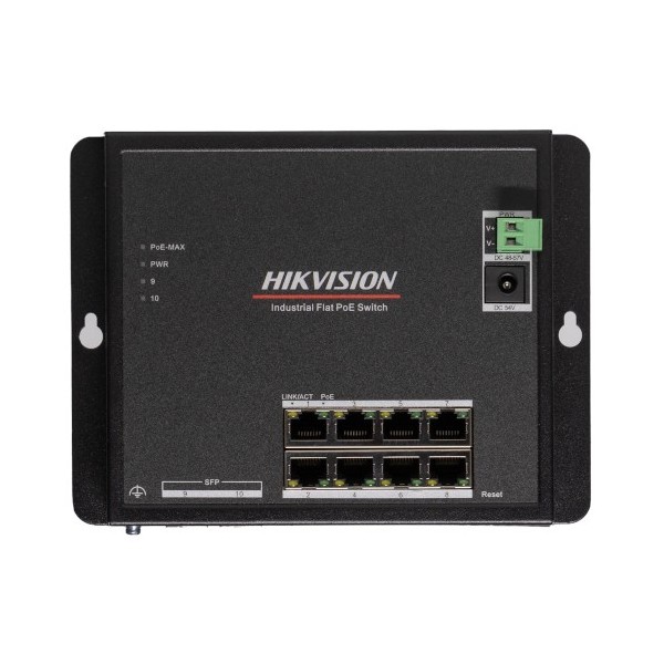 Comprar HIKVISION BASIC DS-3T1510P-SI-FLT-NP HIKBASIC. Switch Industrial 10 puertos: 8x RJ45 PoE + 2x SFP. Gestionable L2+. 48Vd