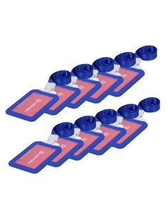 Comprar CARDCUBE 10XCARD-HOLDER-V-BLUE Porta-tarjetas RFID - Disposición vertical - Formato CR80: 54 (An) × 85 (Al) mm - Láminas
