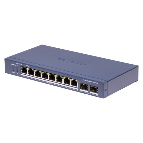 Comprar HIKVISION DS-3E1510P-SI-8P2F Hikvision Switch PoE Gestionable - 8 Puertos PoE 802.3af/at + 2 Uplinks SFP - Velocidad Gig