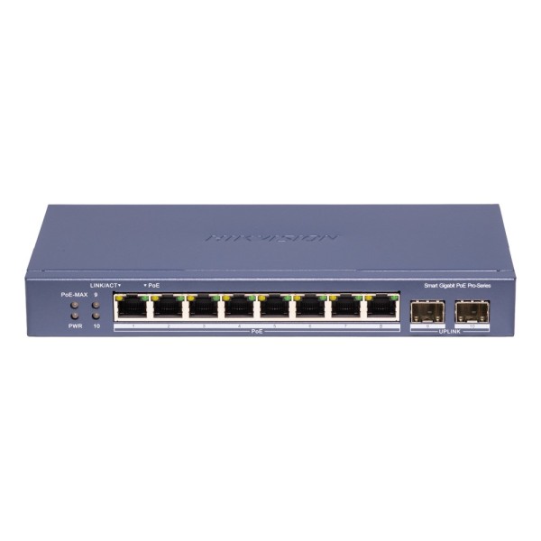 Comprar HIKVISION DS-3E1510P-SI-8P2F Hikvision Switch PoE Gestionable - 8 Puertos PoE 802.3af/at + 2 Uplinks SFP - Velocidad Gig