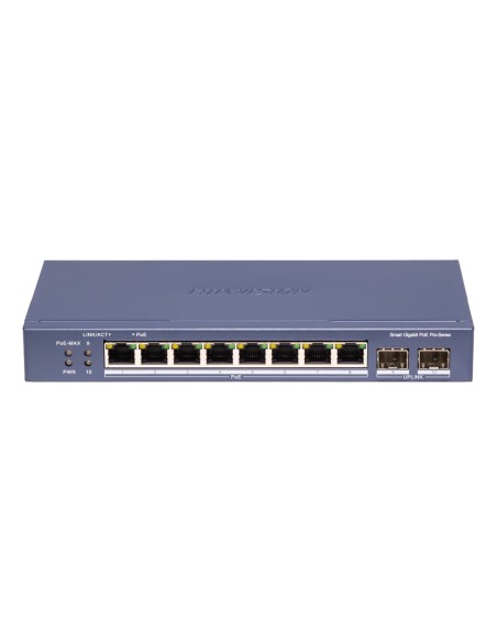 Comprar HIKVISION DS-3E1510P-SI-8P2F Hikvision Switch PoE Gestionable - 8 Puertos PoE 802.3af/at + 2 Uplinks SFP - Velocidad Gig