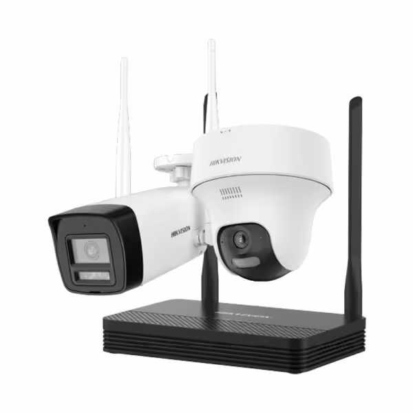 Comprar HIKVISION DS-J142I/NKS424W02H Kit de Videovigilancia Hikvision Wifi - Cámara bullet 4 Mpx IR 30 m - Cámara Turret 4 Mpx 
