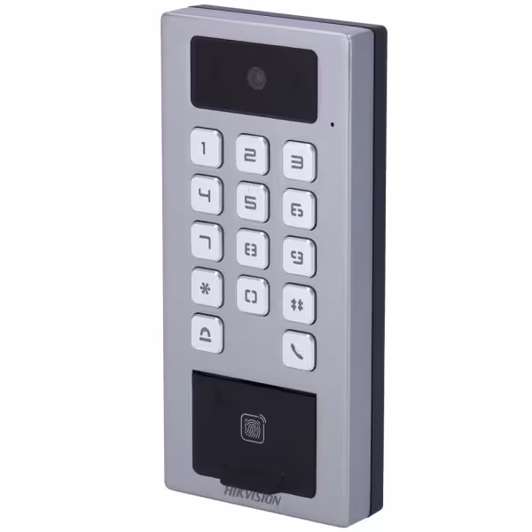 Comprar HIKVISION DS-K1T502DBFWX-CE1 Control de acceso con cámara PoE IP65 IK09 - Huella, tarjeta MF DESFire, QR y PIN - 10.000 