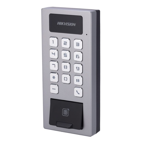 Comprar HIKVISION DS-K1T502DBFWX-E1 Control de acceso PoE IP65 IK09 - Huella, tarjeta MF DESFire y PIN - 10.000 usuarios | 300.0