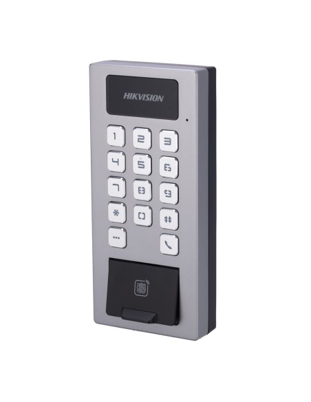 Comprar HIKVISION DS-K1T502DBFWX-E1 Control de acceso PoE IP65 IK09 - Huella, tarjeta MF DESFire y PIN - 10.000 usuarios | 300.0