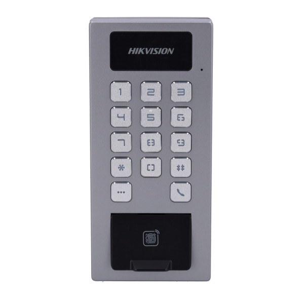 Comprar HIKVISION DS-K1T502DBFWX-E1 Control de acceso PoE IP65 IK09 - Huella, tarjeta MF DESFire y PIN - 10.000 usuarios | 300.0