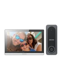 Comprar HIKVISION DS-KIS312-P(B) Kit de videoportero - Tecnología 4 hilos híbrido WiFi - Placa y monitor | Permite 2 monitores m