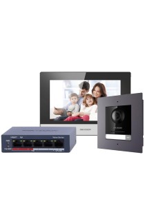 Acheter HIKVISION DS-KIS602(B)/FLUSH kit de vidéophone - Technologie IP & WiFi | Switch PoE - Platine et moniteur | Permet 16