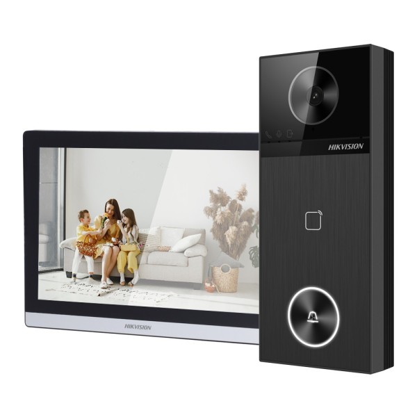 Comprar HIKVISION DS-KIS610-P Kit de videoportero 4 Mpx - Tecnología IP &amp; WiFi - Placa y monitor | Permite 16 monitores más 