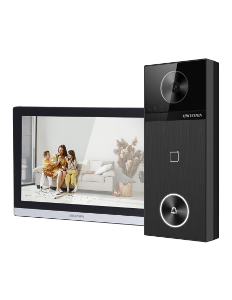 Comprar HIKVISION DS-KIS610-P Kit de videoportero 4 Mpx - Tecnología IP &amp; WiFi - Placa y monitor | Permite 16 monitores más 