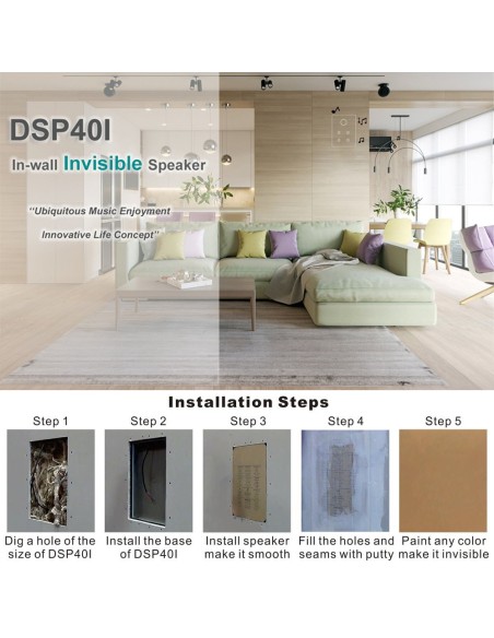 Comprar DSPPA DSPPA-DSP40I Altavoz invisible DSPPA - Línea 100V - 40W | Radiador acústico | Tecnología DML - 87dB | 103dB SPL 