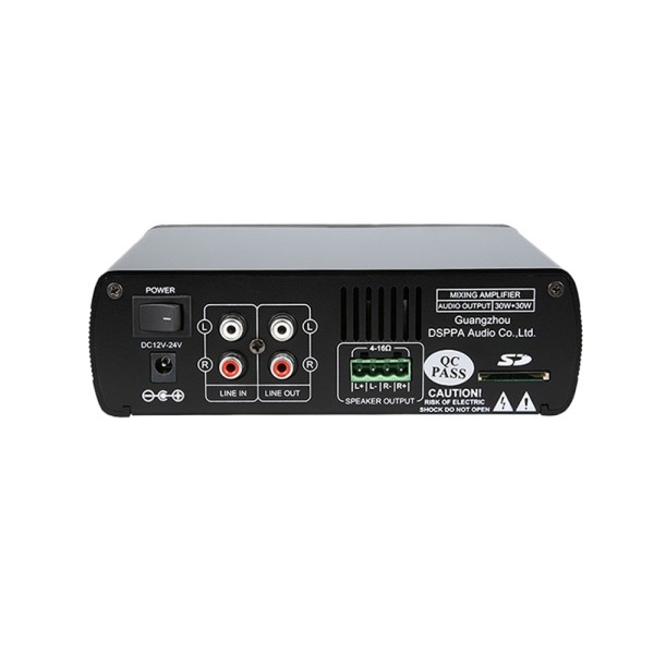 Comprar DSPPA DSPPA-MINI60 Amplificador mezclador DSPPA  - Estéreo baja impedancia 4-16  - 2 canales x 30 W / Clase D - 1 Mic co