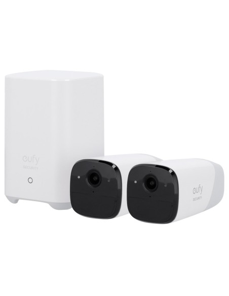 Comprar EUFY EUFY-CAM2PRO-S221 Kit 2 Cámaras + 1 HomeBase Eufy by Anker - 2K / 13400 mAh / Sensor PIR + Humanos - HomeBase WiFi 