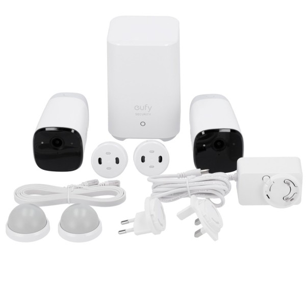 Comprar EUFY EUFY-CAM2PRO-S221 Kit 2 Cámaras + 1 HomeBase Eufy by Anker - 2K / 13400 mAh / Sensor PIR + Humanos - HomeBase WiFi 