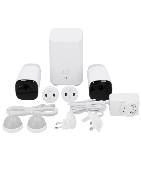 Comprar EUFY EUFY-CAM2PRO-S221 Kit 2 Cámaras + 1 HomeBase Eufy by Anker - 2K / 13400 mAh / Sensor PIR + Humanos - HomeBase WiFi 