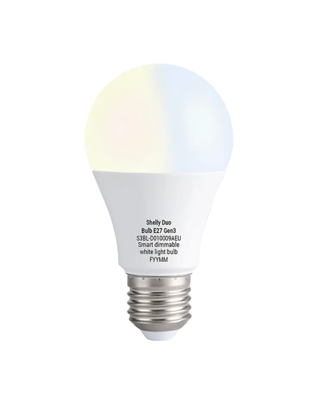 Acheter SHELLY SH-CCT-BULB-E27-GEN3 ampoule Shelly Duo E27 Gen3 - Variation d’intensité lumineuse sans scintillement - Réglage d