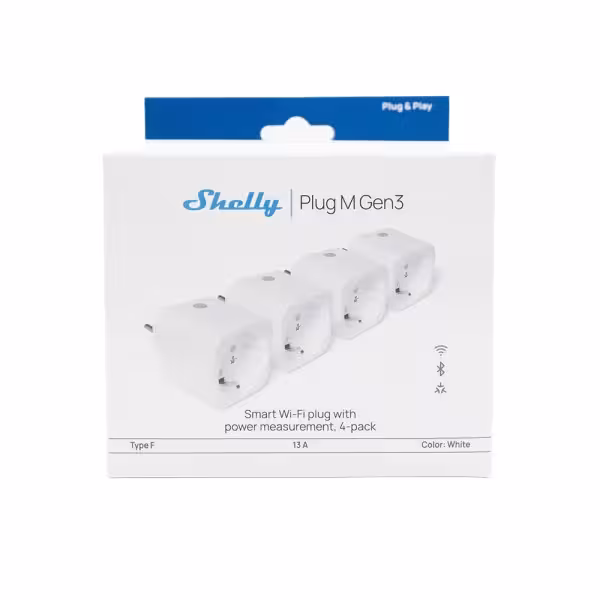 Comprar SHELLY SH-PLUG-M-GEN3-W Shelly Plug M Gen3 (Blanco) - Monitoreo preciso del consumo eléctrico - Protección contra sobret