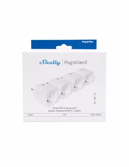 Comprar SHELLY SH-PLUG-M-GEN3-W Shelly Plug M Gen3 (Blanco) - Monitoreo preciso del consumo eléctrico - Protección contra sobret