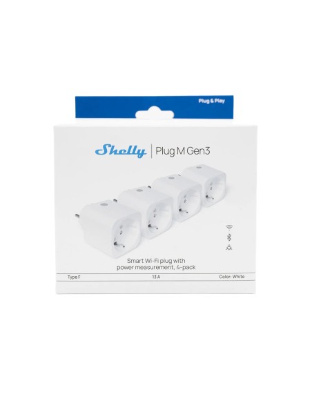Comprar SHELLY SH-PLUG-M-GEN3-W Shelly Plug PM Gen3 (Blanco) - Monitoreo preciso del consumo eléctrico - Protección contra sobre