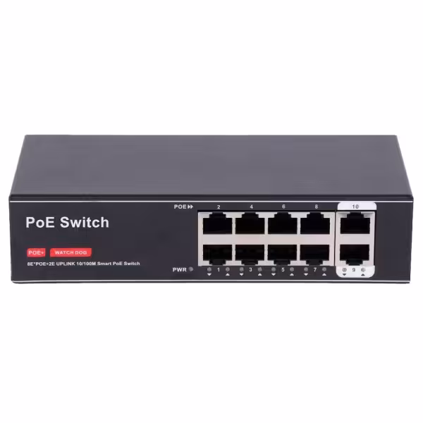 Comprar OEM SW8FE2FE-100W Switch PoE - 8 puertos PoE + 2 Uplink RJ45 - Velocidad 10/100 Mbps - PoE IEEE 802.3 af/at - Hasta 100W