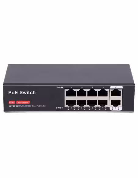 Comprar OEM SW8FE2FE-100W Switch PoE - 8 puertos PoE + 2 Uplink RJ45 - Velocidad 10/100 Mbps - PoE IEEE 802.3 af/at - Hasta 100W