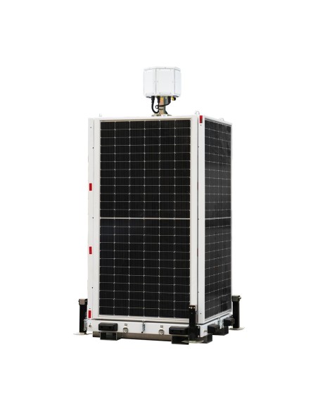 Comprar SAFIRE TRAILER-14KWH-460-6M Torre estacionaria CCTV de muy alta capacidad - Capacidad 14Kw/h | x4 placas 460W - Protecci