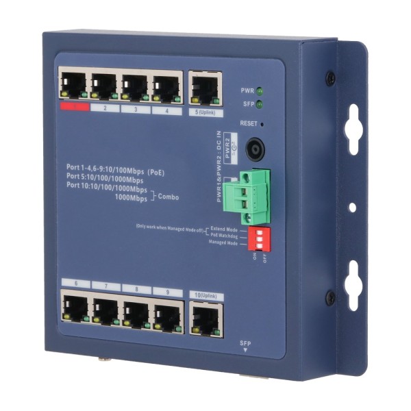 Comprar X-SECURITY XS-SWI1008HIPOE-MFC-90-DIN X-Security Industrial L2 Managed Switch - 8 puertos PoE 10/100 (Puerto 1 BT hasta 