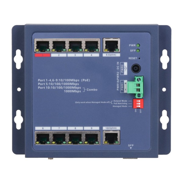 Comprar X-SECURITY XS-SWI1008HIPOE-MFC-90-DIN X-Security Industrial L2 Managed Switch - 8 puertos PoE 10/100 (Puerto 1 BT hasta 