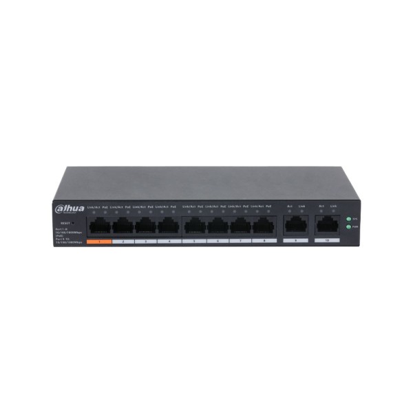 Comprar DAHUA DAHUA-5518 Switch PoE Gigabit gestionable Dahua de capa 2 con 8 puertos PoE y gestión cloud