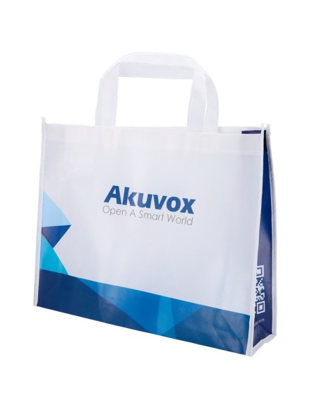 Comprar AKUVOX AK-BAG Akuvox - Bolsa con asas reutilizable - Fibra de poliéster - Color azul y blanco