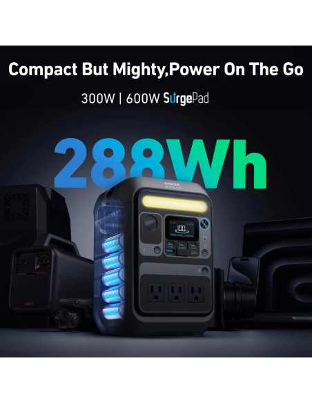 Comprar ANKER SOLIX ASOX-C300X Estación de energía portátil Anker Solix - Capacidad 288Wh - Potencia salida 300W | Pico 600W - S