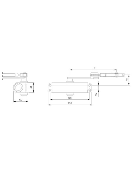 Comprar DORCAS DR-DC1-H-BLACK Cierrapuertas de brazo articulado - Instalación de superficie y reversible - Apertura con fuerza r