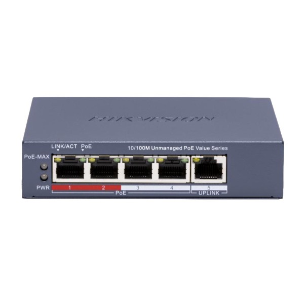 Comprar HIKVISION DS-3E0105P-E/M(C) Switch de sobremesa Hikvision - 4 puertos PoE 10/100 Mbps y 1 Uplink FE - Presupuesto total 