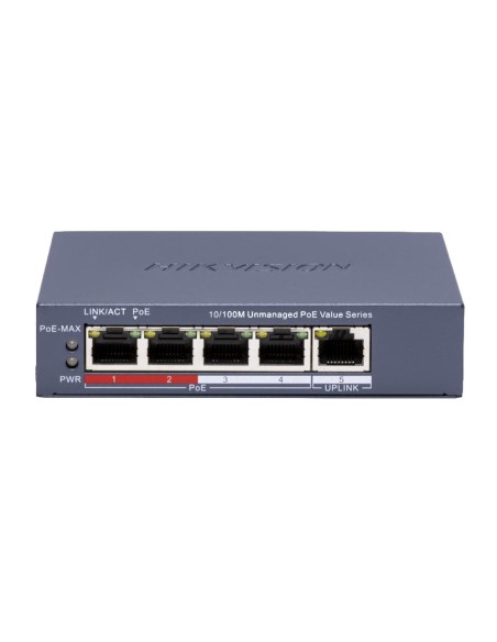 Comprar HIKVISION DS-3E0105P-E/M(C) Switch de sobremesa Hikvision - 4 puertos PoE 10/100 Mbps y 1 Uplink FE - Presupuesto total 