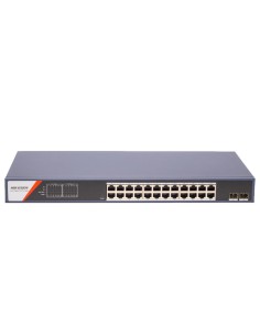 Comprar HIKVISION DS-3E1526P-SI-24P2F Hikvision Switch PoE Gestionable - 24 Puertos PoE Gigabit + 2 Uplinks SFP Ópticos - Veloci