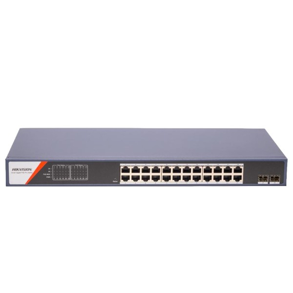 Comprar HIKVISION DS-3E1526P-SI-24P2F Hikvision Switch PoE Gestionable - 24 Puertos PoE Gigabit + 2 Uplinks SFP Ópticos - Veloci