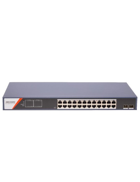 Comprar HIKVISION DS-3E1526P-SI-24P2F Hikvision Switch PoE Gestionable - 24 Puertos PoE Gigabit + 2 Uplinks SFP Ópticos - Veloci