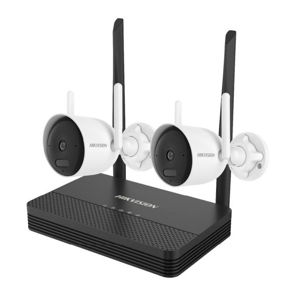 Comprar HIKVISION DS-J142I/NKS424WBH Kit de Videovigilancia Hikvision Wifi - 2 Cámaras bullet 4 Mpx | Lente 2.8 mm - IR y luz bl