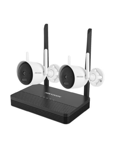 Comprar HIKVISION DS-J142I/NKS424WBH Kit de Videovigilancia Hikvision Wifi - 2 Cámaras bullet 4 Mpx | Lente 2.8 mm - IR y luz bl