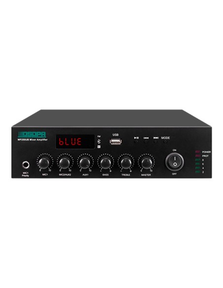 Comprar DSPPA DSPPA-MP250UB Amplificador mezclador DSPPA - Línea 70V/100V y baja impedancia - 1 x 250W  - 2 Mic 2 Phantom | 2 
