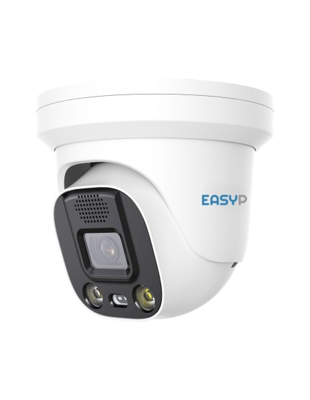 Comprar EASY-P EP-IPT221A-8-SL Cámara Turret IP AI EASY-P - 8MP | Lente 2.8 mm - IR 40 m | Luz blanca 30 m | Mic | Altavoz - Plu