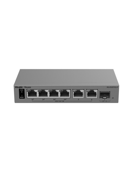 Comprar REYEE RG-ES207GS-P Ruijie Reyee Cloud Managed L2 PoE Switch - 6 puertos Gigabit y 1 ranura SFP de subida - 4 puertos PoE