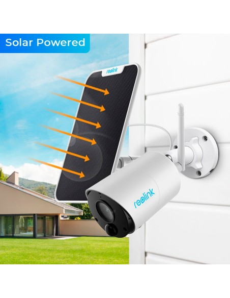Comprar REOLINK RL-ARGUS-ECO-B320-SOLARKIT-V2 Reolink Cámara WiFi a Batería con Panel Solar - 5MP (2880x1616) - IR 10 m / Sirena