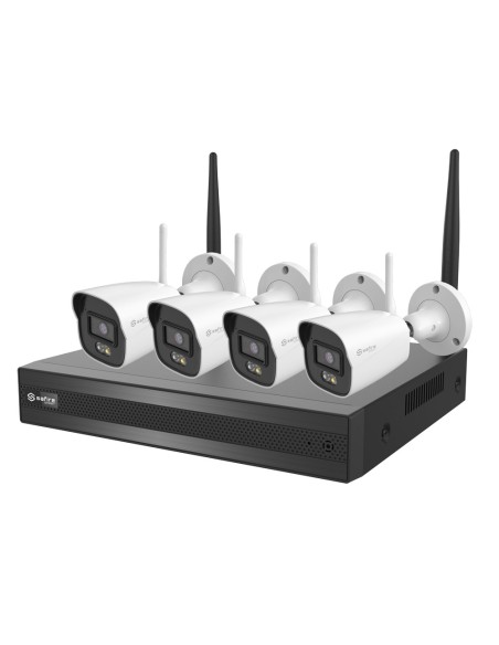 Comprar SAFIRE SMART SF-NVRKIT0108-4BCAMWIFI Kit CCTV inalámbrico Plug&amp;Play - 4 Cámaras Bullet de 4Mpx luz dual para exterio