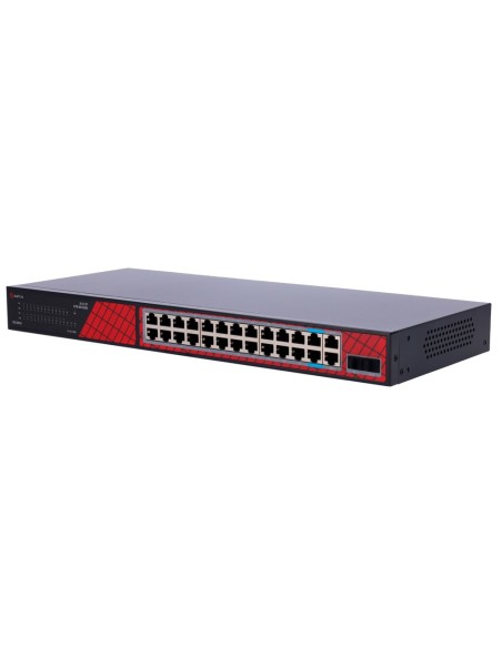 Comprar SAFIRE SF-SW2824HIPOE-GF-300 Safire Switch Hi-PoE - 24 puertos + 2 SFP Uplink + 2 Uplink RJ45 - Velocidad de puertos Gig