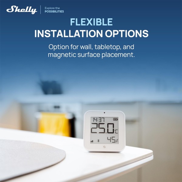 Comprar SHELLY SH-BLU-HT-DISPLAY-ZB-W Shelly BLU H&amp;T Display ZB Blanco - Sensor de humedad y temperatura  - Pantalla de tint